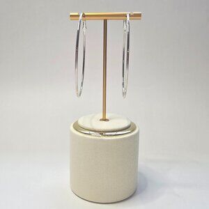 Silver Hoop Earrings Set Stainless Steel Women's Jewerly Gift